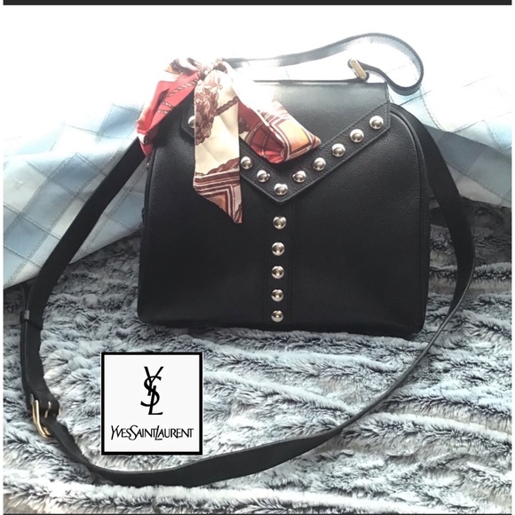 Yves Saint Laurent Bags Ysl Black Leather With Studs Shoulder Bag